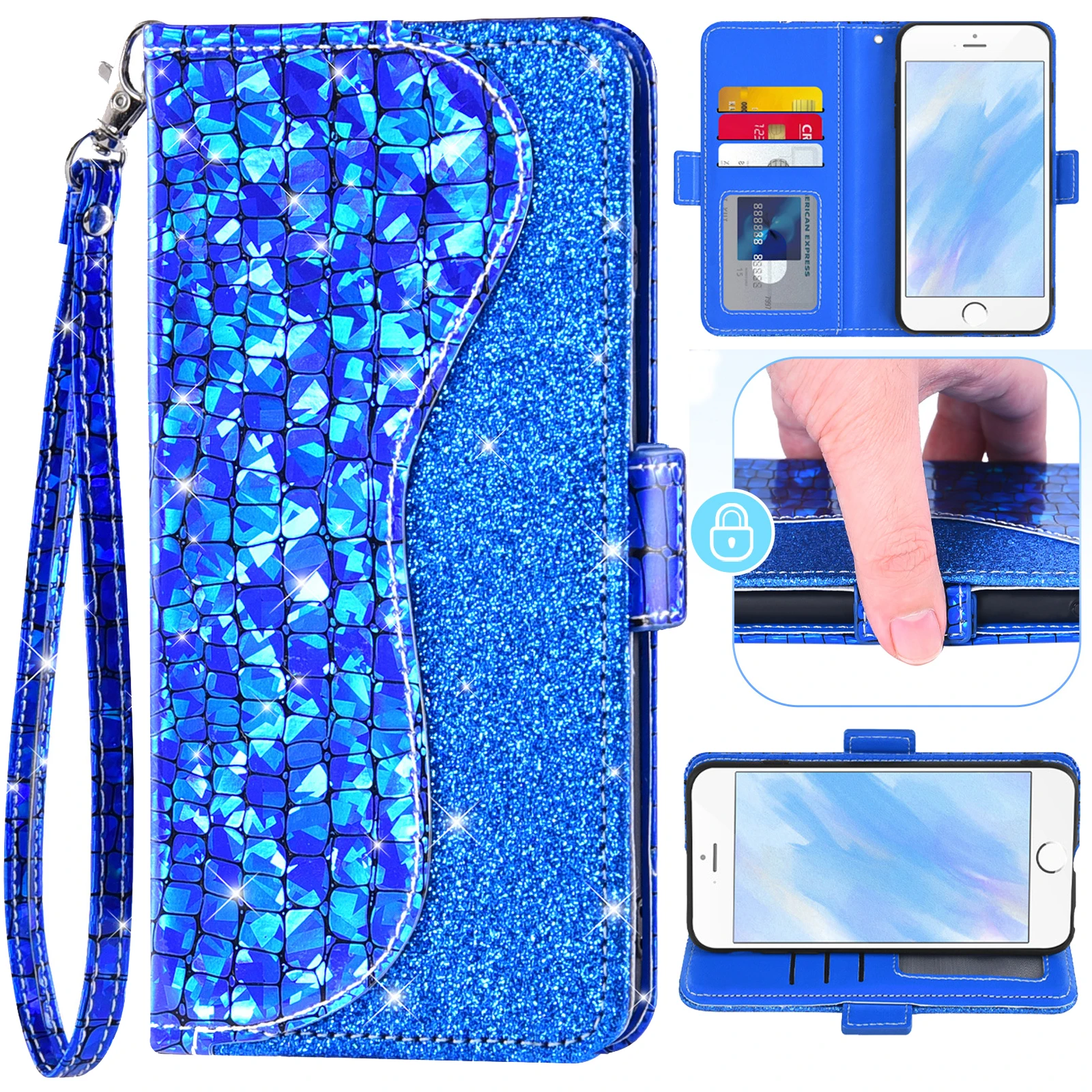 

Sequin Glitter Flip Cover Leather Wallet Phone Case For TCL 30Z T602DL 4X 5g T601DL 20 A 5G T768S 20 XE 10 SE A3X A600DL A3 A30