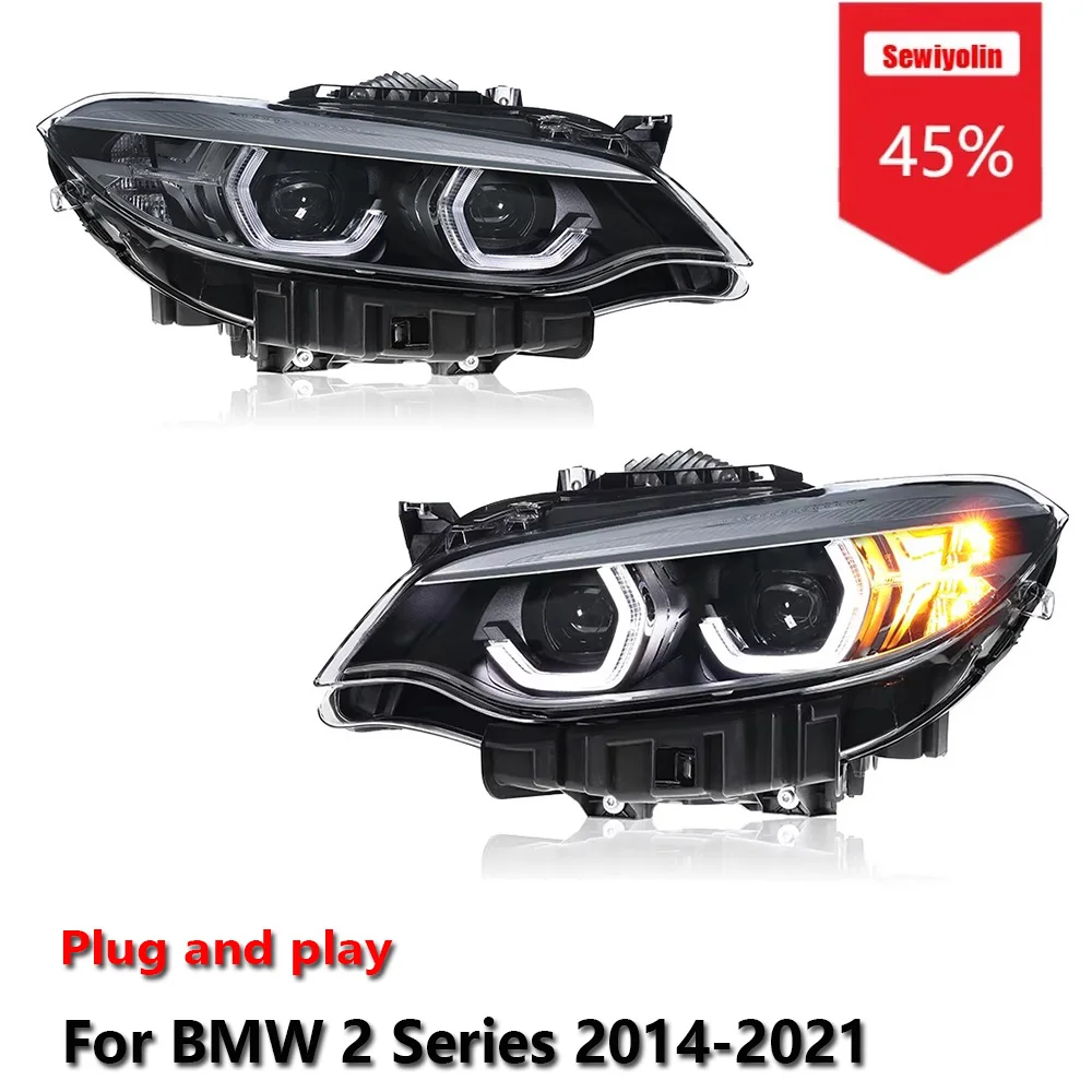 

Sewiyolin автомобильные светодиодные фары аксессуары для BMW 2 серии F22 F23 M235i 2014-2021 DRL тормозной указатель поворота Plug and Play