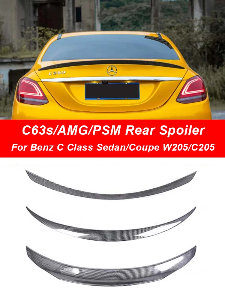 

Задний спойлер багажника для Mercedes Benz C Class Sedan Coupe W205 C205 Wing Bumper C63s AMG PSM Edition Style Carbon Black 2015-2021