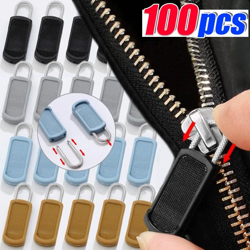 

100 шт. съемные головки молнии, сменная одежда, рюкзаки, пододеяльники, универсальные противоскользящие замки на молнии, аксессуары для одежды