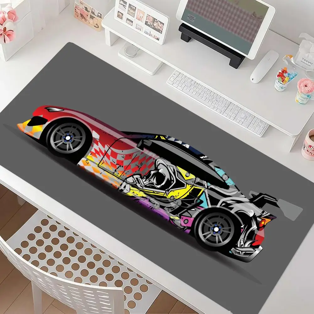 Graffiti Drift Racing Car Table Mat Smooth Cloth Surface Thick Rubber Gaming Mouse Pad For Home Esports