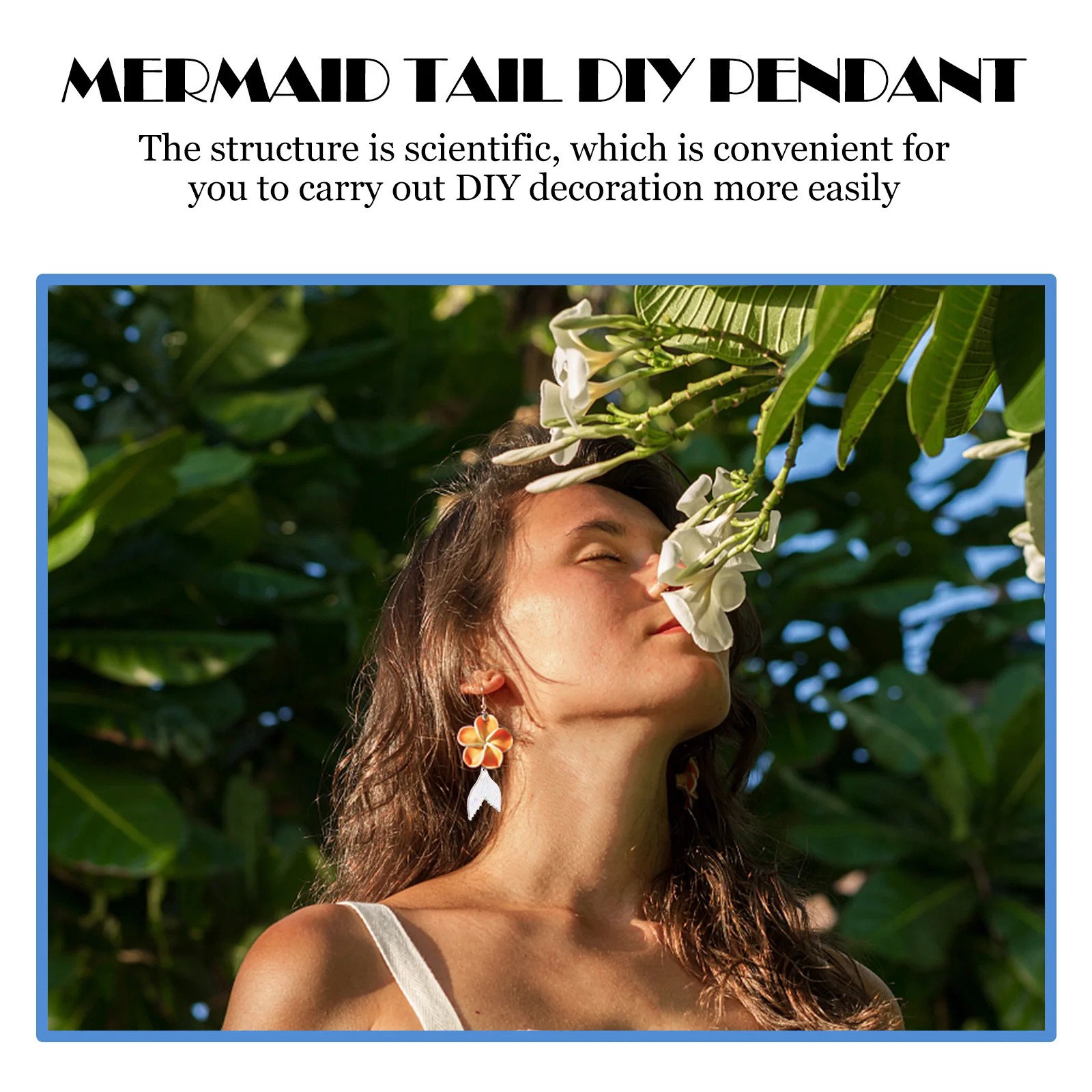 

Mermaid Tail Pendant Jewelry Making Charms Hairpin Earring Accessories Resin Necklace Keychain DIY Craft Durable Large Hole Easy