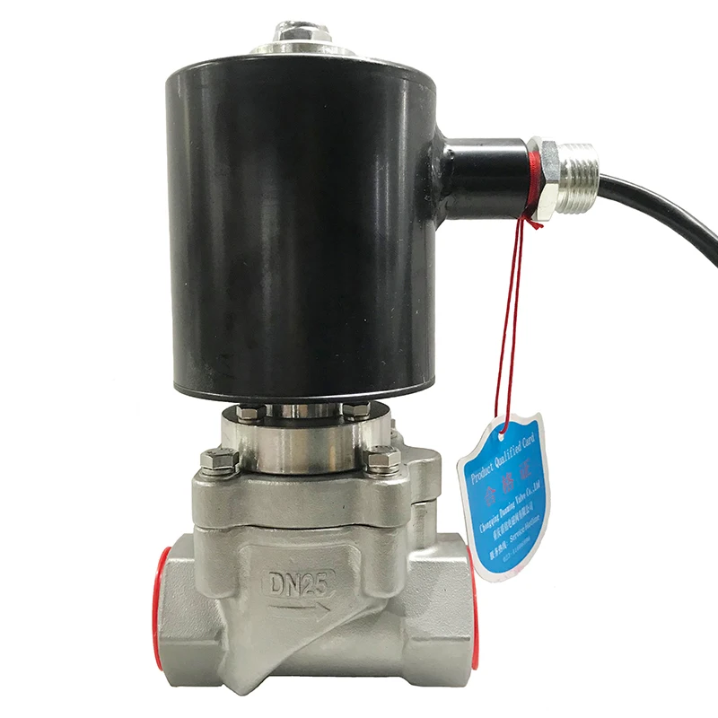 

6bar 0.6MPa 2 way air Zero pressure start solenoid valve 1 inch 380V Orifice 25mm SS304 DN25 normally open direct acting Type