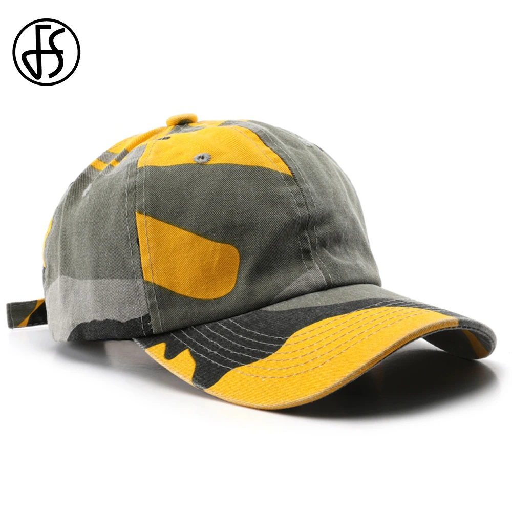 FS Yellow Green Camouflage Baseball Cap For Men Women Summer Tactical Caps Cotton Outdoor Sports Camping Hat Gorras Para Hombres