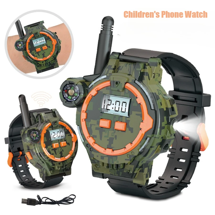 Orologio per bambini Walkie Talkie Genitore-figlio Attività all'aperto Comunicazione wireless remota interna Citofono Ricarica Giocattoli Regalo