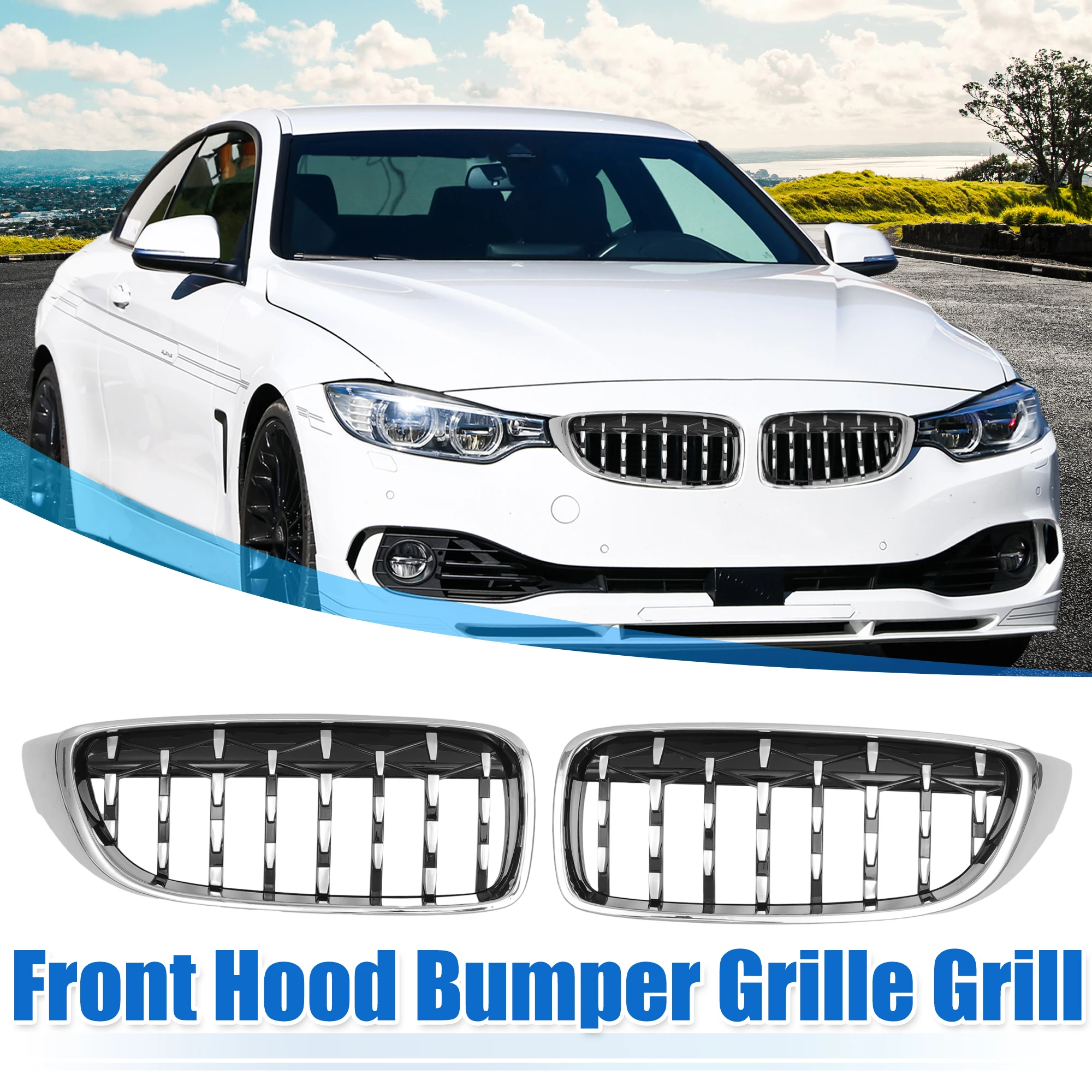 UXCELL 1 Pair Front Hood Bumper Grille Grill for BMW 4 series f32 2013 2014 2015 2016 2017 2018 2019 2020 51137294814