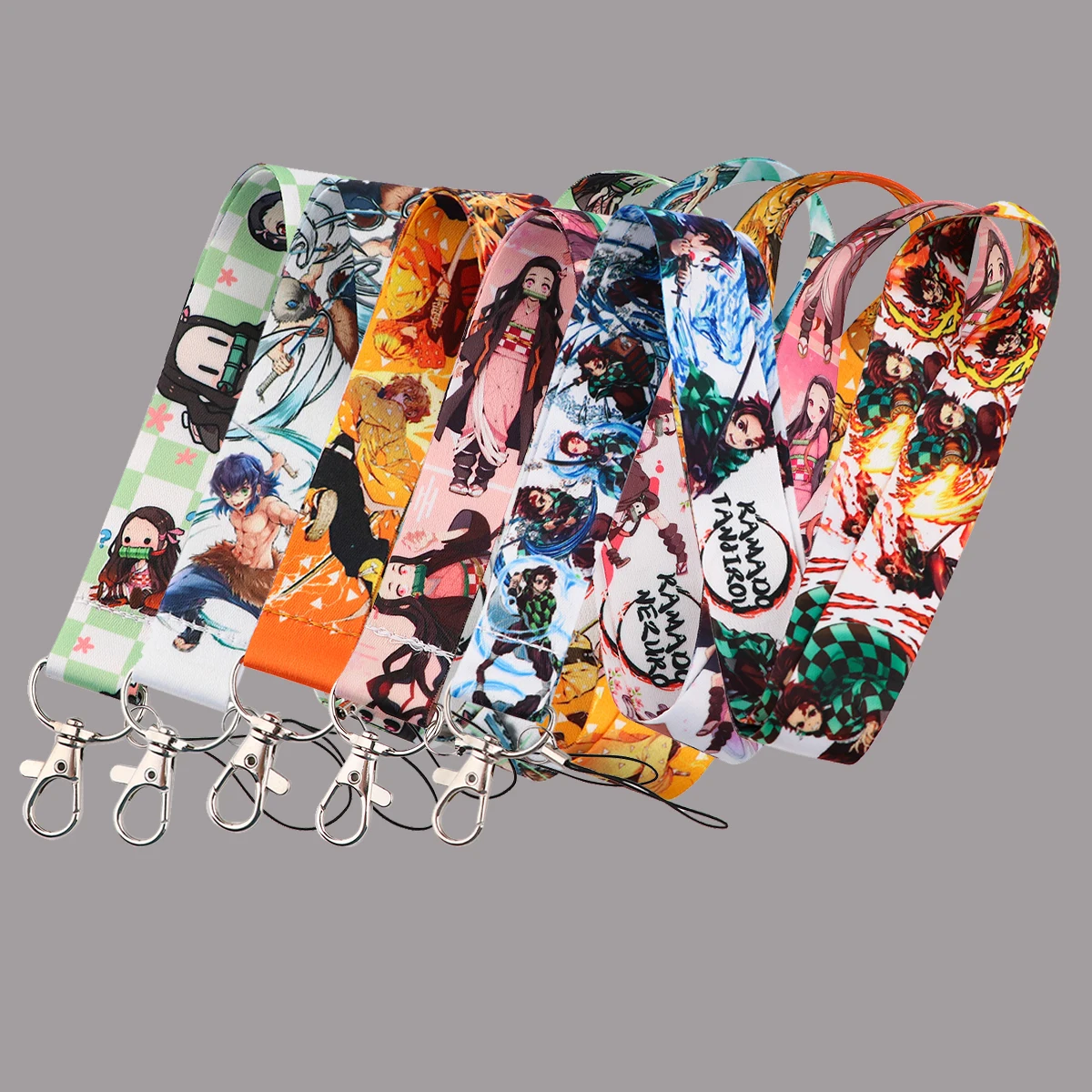 

Anime Nezuko Lanyards For Key Neck Strap Gym Keychain Cell Phone Key Holder Hanging Rope Keyrings Accessories Gifts
