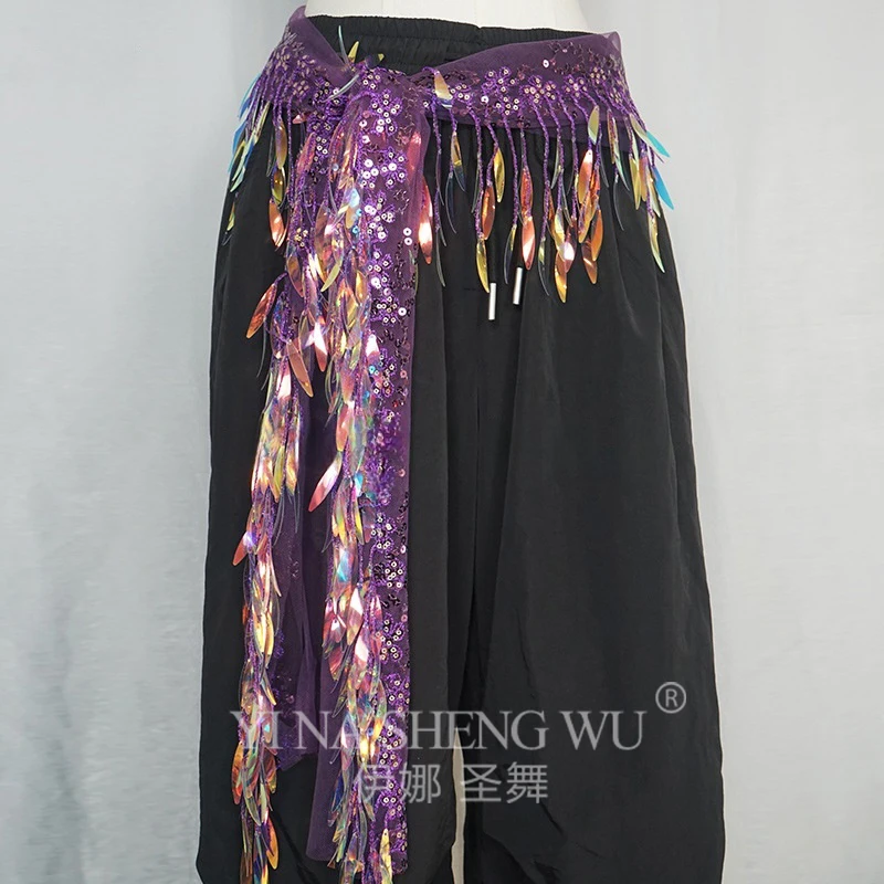 الشرقية الخصر سلسلة الورك الأوشحة ملابس رقص البطن وشاح الورك للنساء الترتر شرابة الرقص الشرقي اكسسوارات ارتداء حزام #2