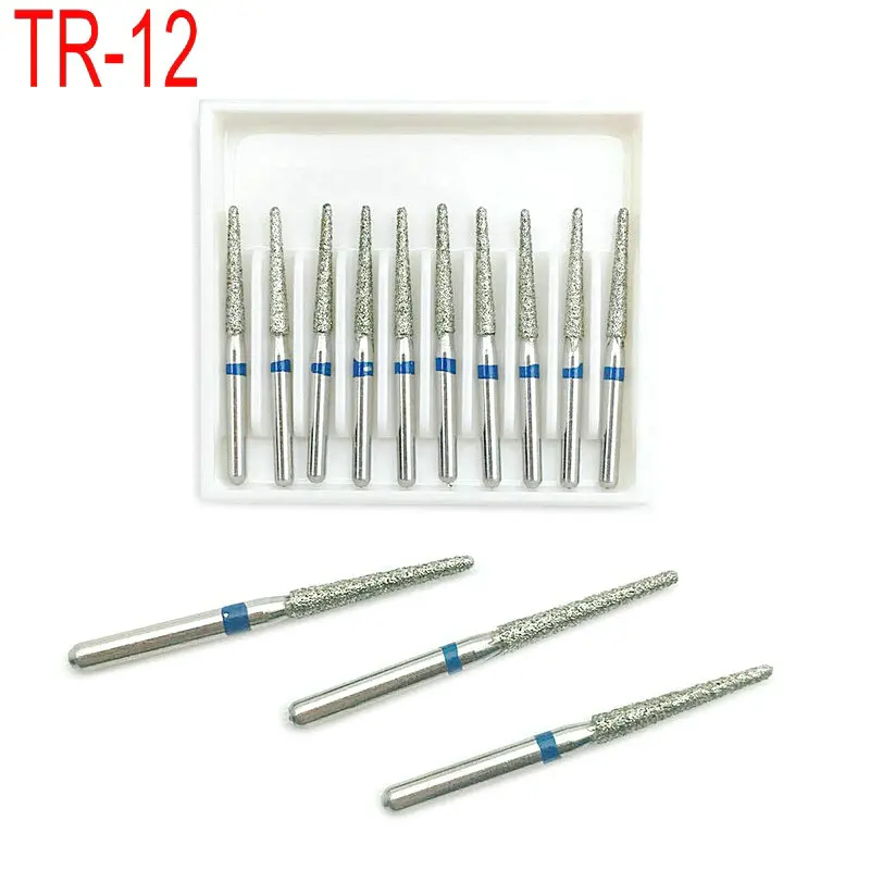 Dental Material Dimaond Burs 1.6mm High Speed Handpiece Polishing Diamond Bur Drill Kit For Dentist Supplies TR-12