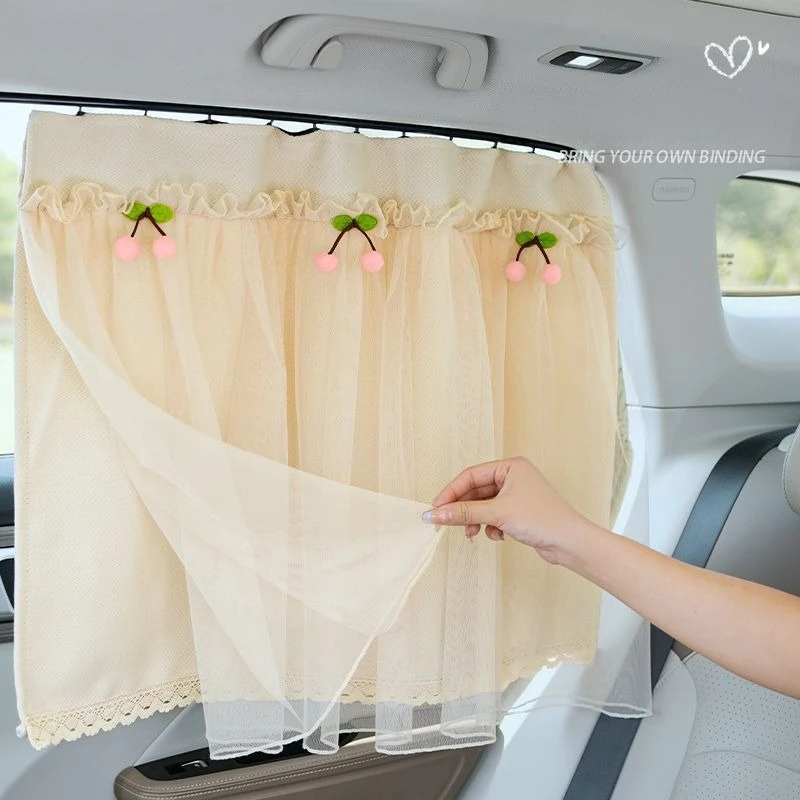 

Embedded Car Privacy Curtains Suction Cup&track Style Double-Layer Car Accessories Universal Side Windows Windshield Sunshades