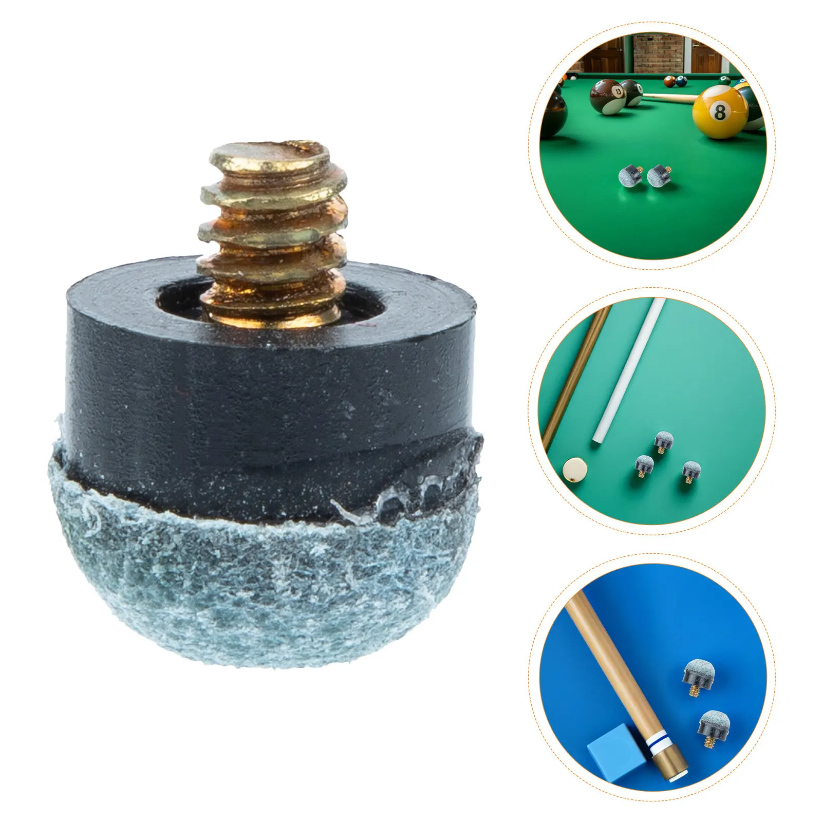 

30Pcs Pool Cue Tips Pre Shaped 10Mm Screw on Billiard Snooker Replacement Hard Tips Pool Cue Stick Head for Home and Match