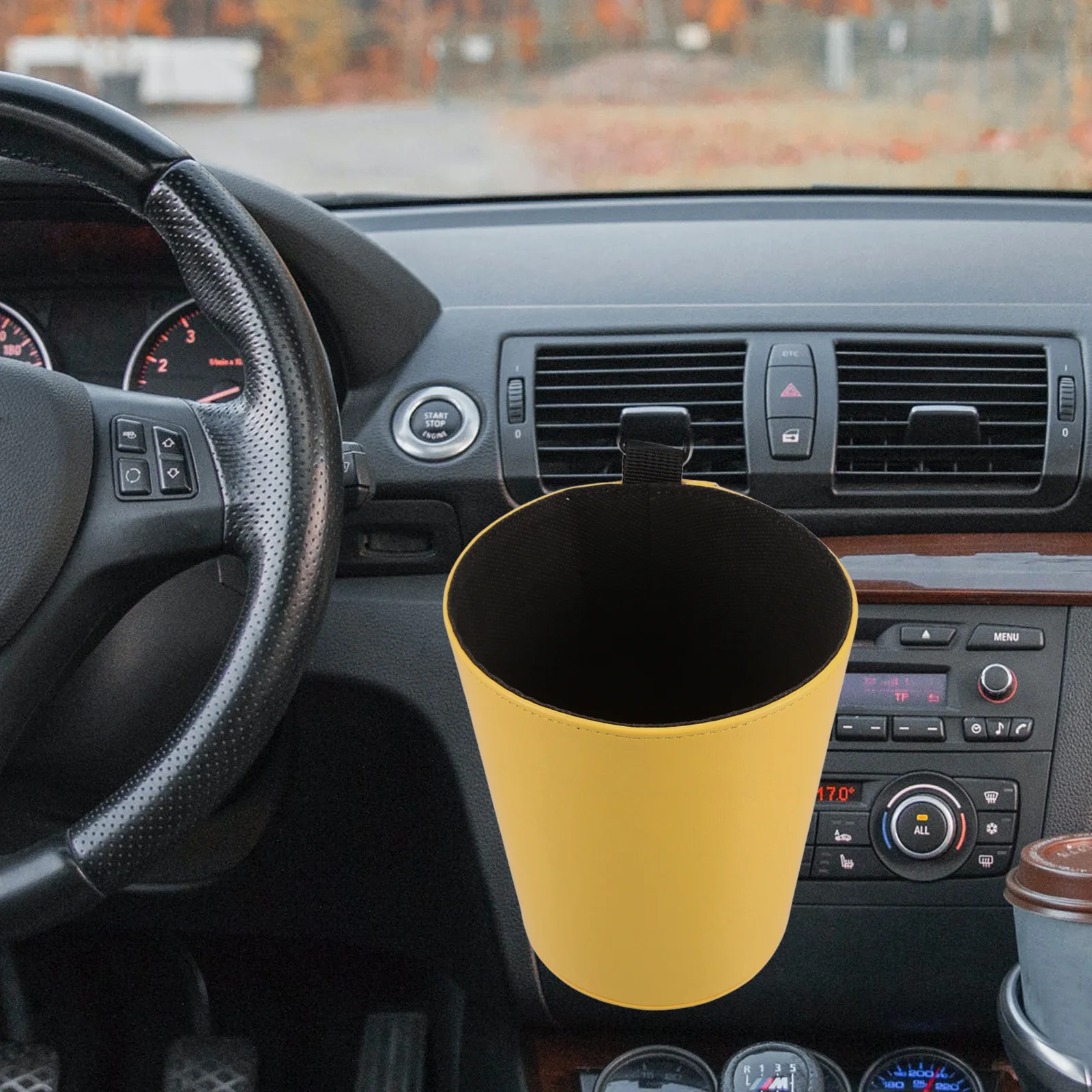 

Car Trash Storage Accessory Small Portable Bin Vehicle Mounted Garbage Can Stylish Compatibility Multifunctional Design