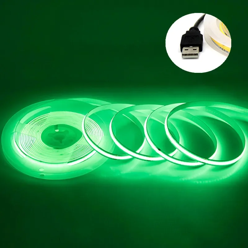 USB COB Lamp Strip DC5V 320 LEDs/M Wit/Rood/Roze/Ijsblauw/Geel Kast licht Lamp TV Backlight Flexibele Lint Touw LED Strip