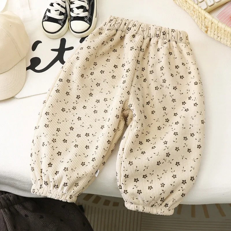 Bellbell Winterhose für Jungen, 2–10 Jahre, Kinderhose mit Blumenmuster, aus Fleece, locker geschnitten, mit elastischem Bund, für Kleinkinder und Babys. – Detail 7