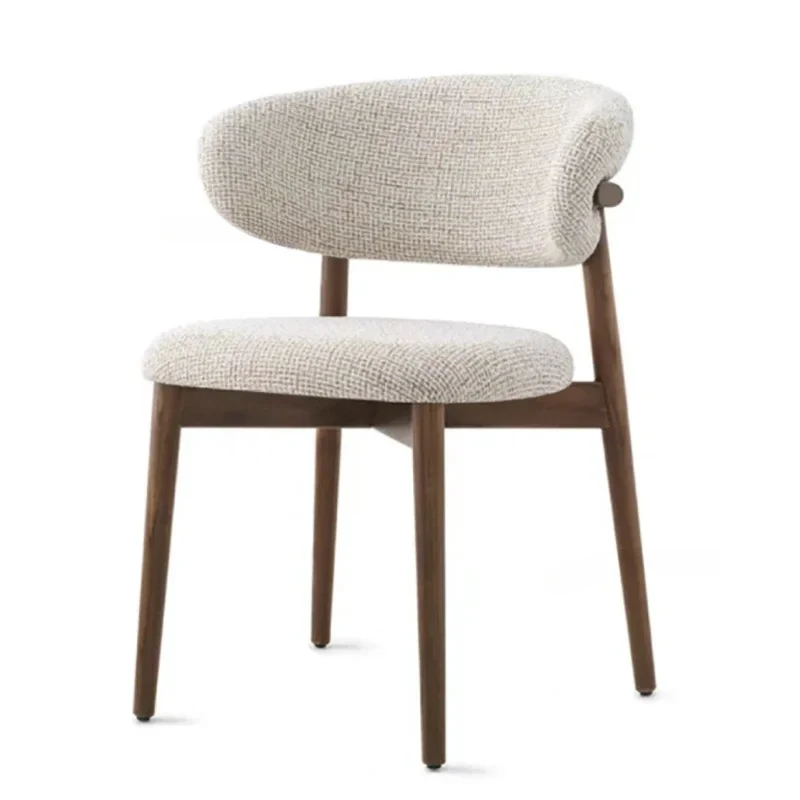 Nordic Designer Solid Wood Dining Chairs Home Dining Room Furniture Light Luxury Modern Backrest Chair Cafe Leisure Fabric Chair