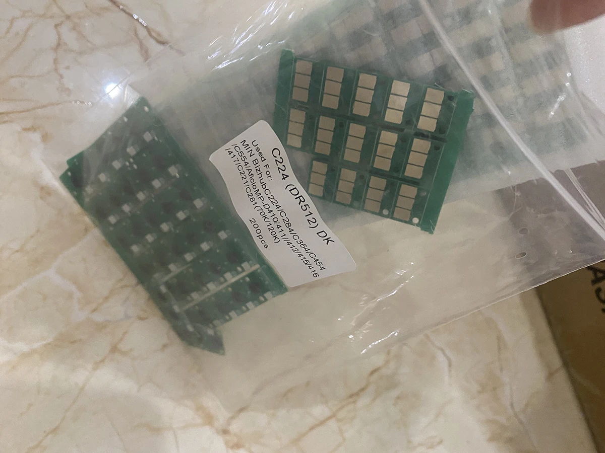 

20 шт. DR512 DR 512 чип барабана для Konica Minolta bizhub C224 C364 C284 C454 C554 7822 7828 цветной лазерный картридж сброса