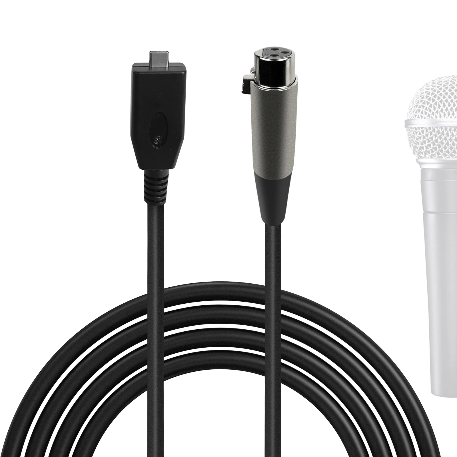 Geekria for Creators XLR Female to Type-C Microphone Cable 10 ft / 3 M, Compatible with FIFINE K688, AmpliGame AM8, Shure MV7