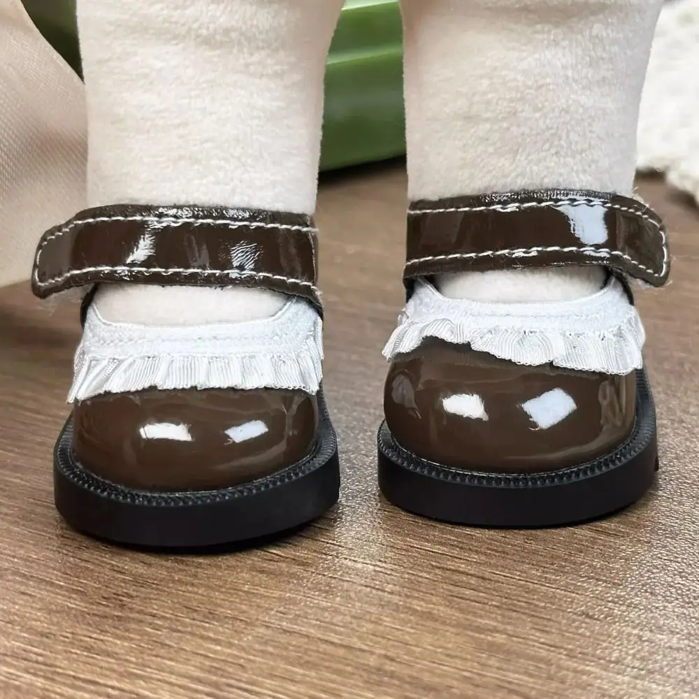 Zapatos de muñeca de cuero PU con lazo, botas hechas a mano, regalos para niños, 1 par