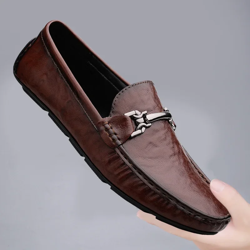 

Moccasins Loafers Men's Genuine Leather Business High-End High-Grade British Lazy Casual