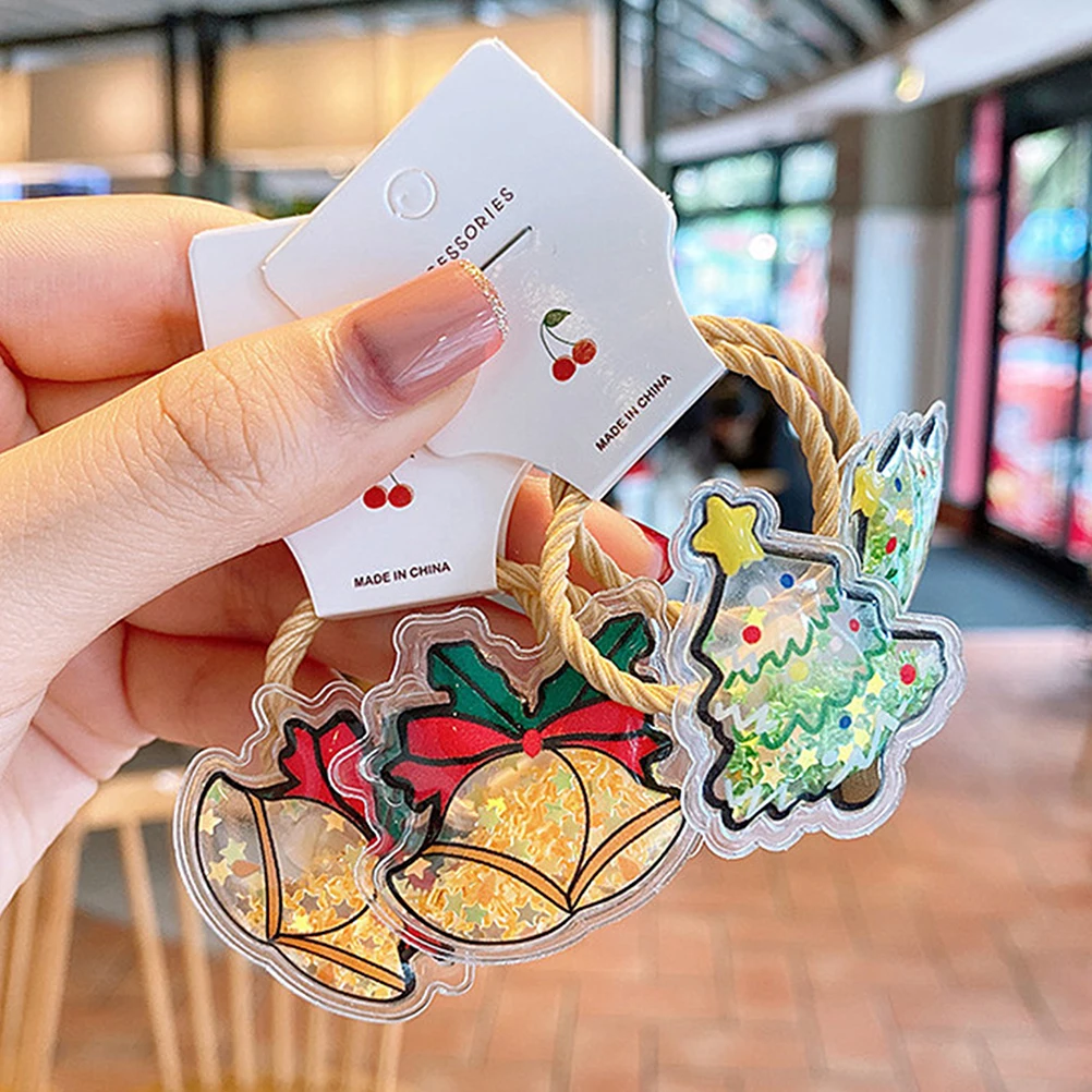 

10Pcs Girls Hair Accessories Christmas Themed Elastic Design Not Easy to Fall Off Great for School Uniforms Hair Ties