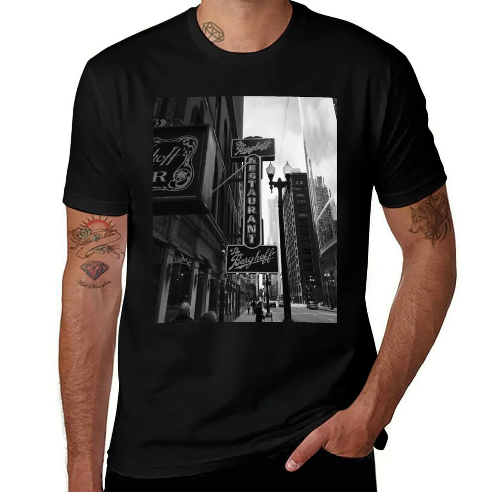 

Iconic Berghoff Restaurant, Chicago Illinois T-Shirt t shirt men 100% cotton luxury brand man graphic t shirt T-Shirt