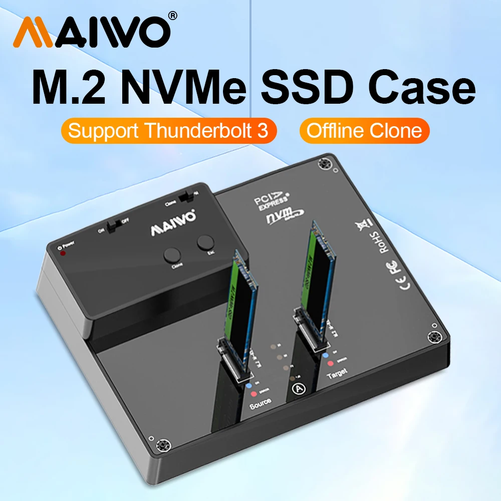 MAIWO M.2 Nvme SSD Case Копировальный аппарат Type-C Внешний ноутбук считыватель жестких дисков NVMe Копировальный аппарат с жестким диском поддерживает клонирование