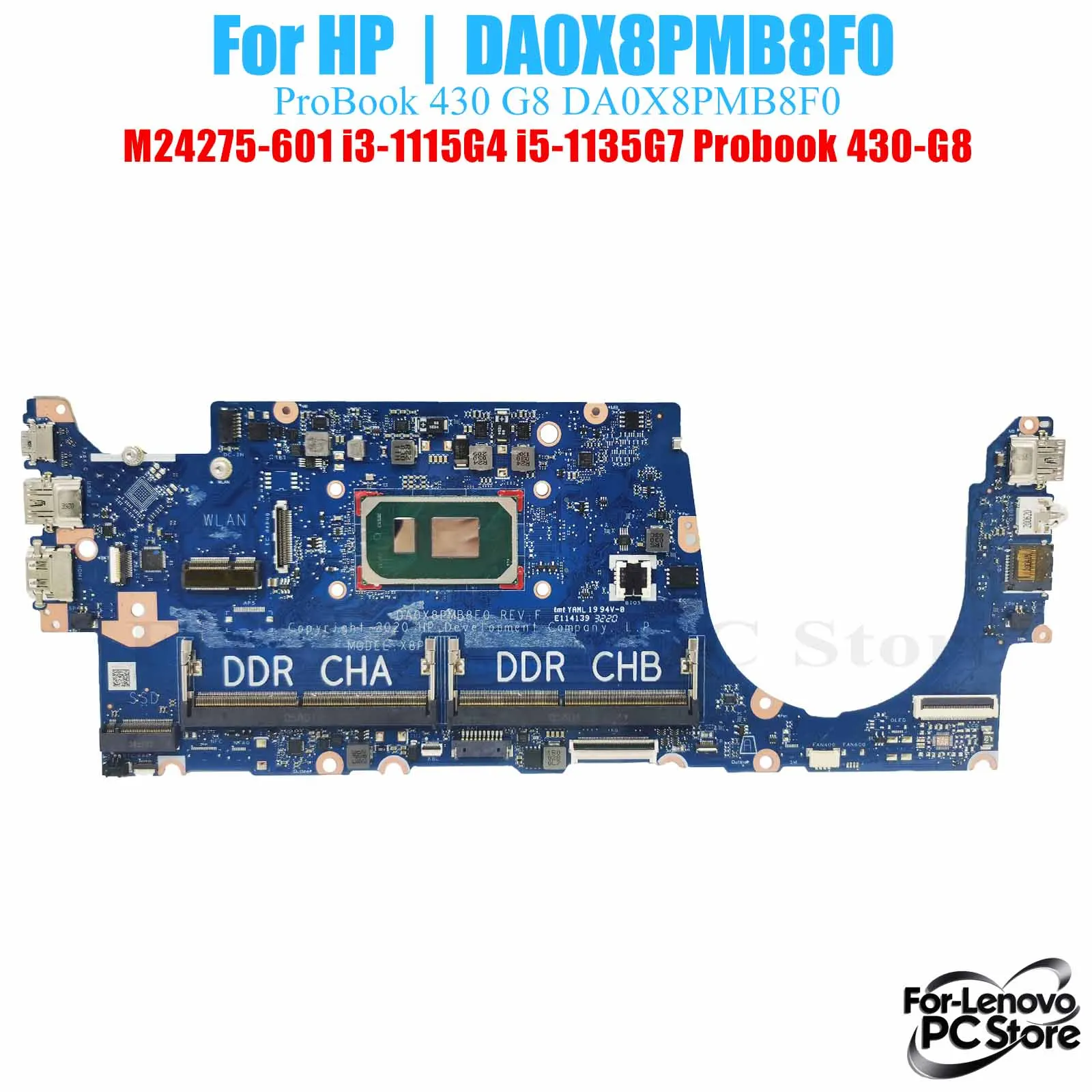 

DA0X8PMB8F0 For HP Probook 430-G8 DA0X8PMB8F0 Notebook Motherboard i3 i5 i7 CPU tested Laptop Mainboard
