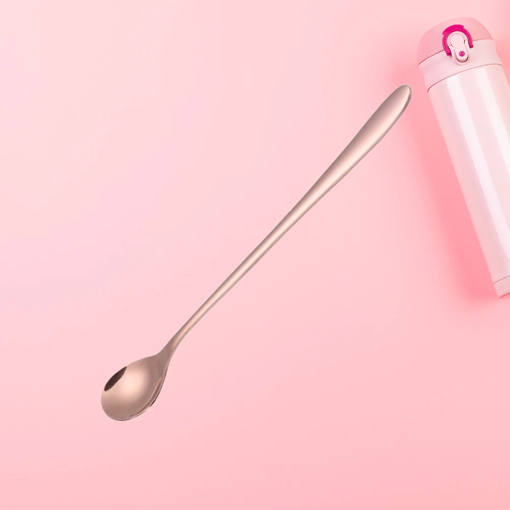 

Stainless Steel Coffee Spoon Small Drinking Straw Mixing Spoon Kitchen Bar Tea Stirring Accessory Rose Golden Dishwasher Safe