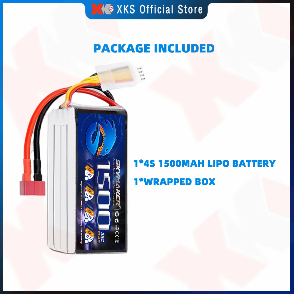 Skymaker 14.8V 4S 1500mah Lipo Battery XT60 T Plug for Racing Drone FPV RC Car Boat Airplane Helicopter Lipo Battery RC Part