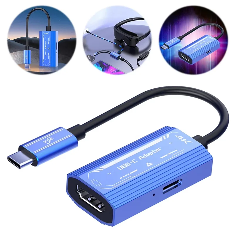 USB-адаптер типа C на совместимый для очков XREAL/Rokid Air AR, конвертер 4K @ 60 Гц для коммутатора/Steam Deck/ROG