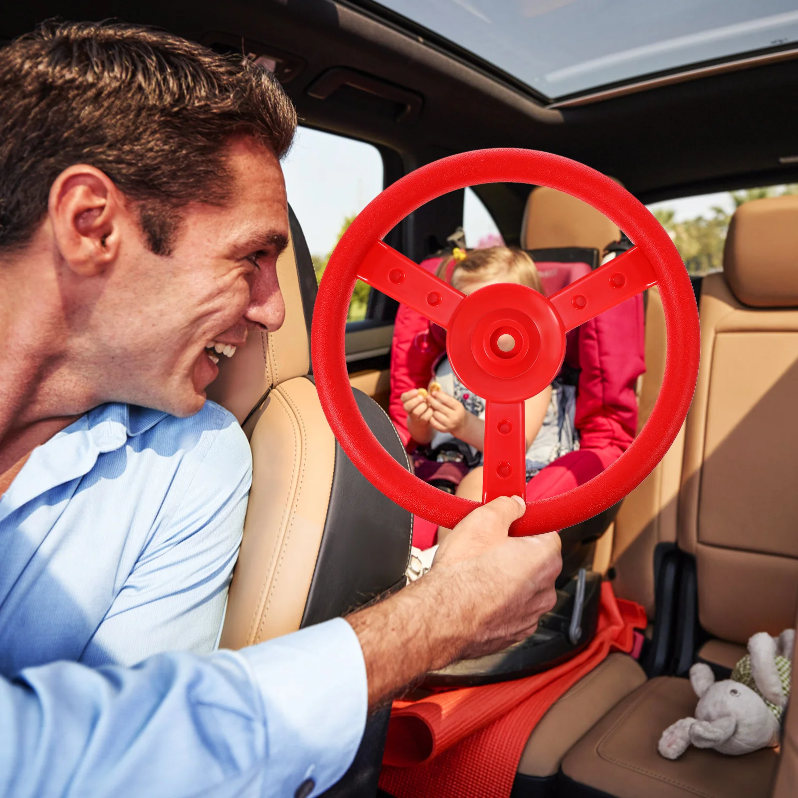 

2 шт. пластиковый руль для детей, яркие цветные аксессуары для игровой площадки, прочное колесо для моделирования вождения, интерактивный игровой набор