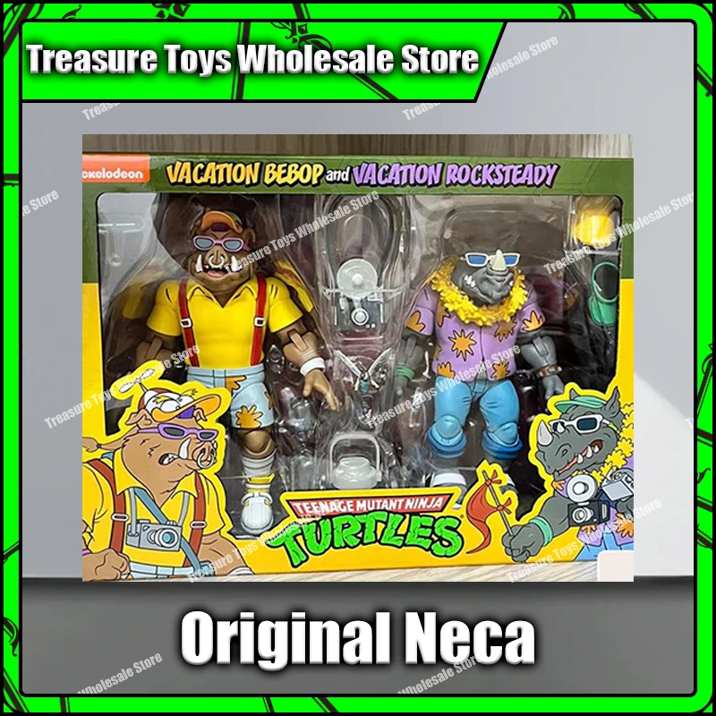 Original Neca Ninja Turtles Vaction Bebop And Vaction Rocksteady Adventure Eastman And Laird'S Anime Action Figures Toys Gifts