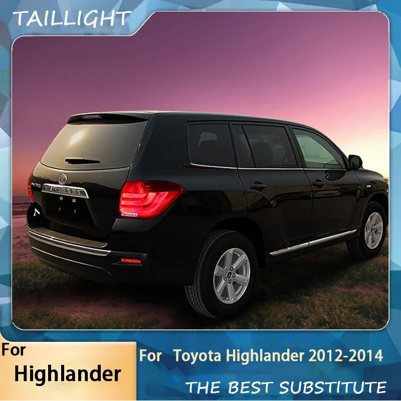 Car Tail Light LED Dynamic Taillights Rear Fog Lamp Turn Signal Brake Lamp For Toyota Highlander 2012 2013 2014