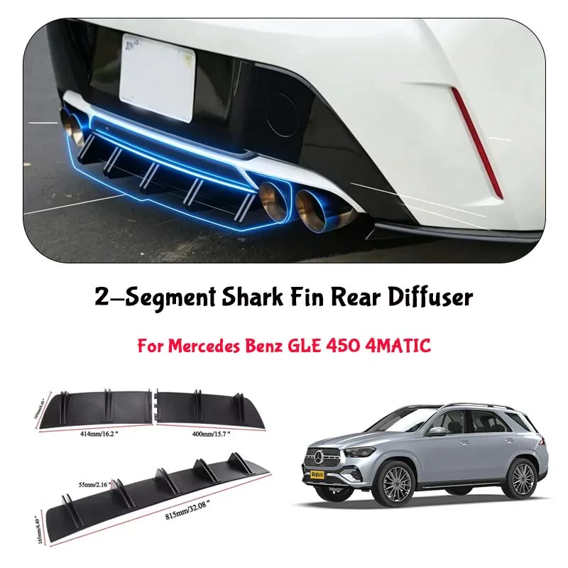 For Mercedes Benz GLE 450 4MATIC Shark Fin Rear Diffuser Split Chassis Spoiler Auto Aerodynamic Parts Aerodynamic Modification