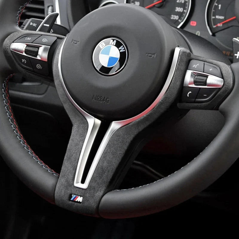 forBMW 1 series, 2 series, 3 series, 4 series modified suede thong steering wheel stick interior sports decoration center contro