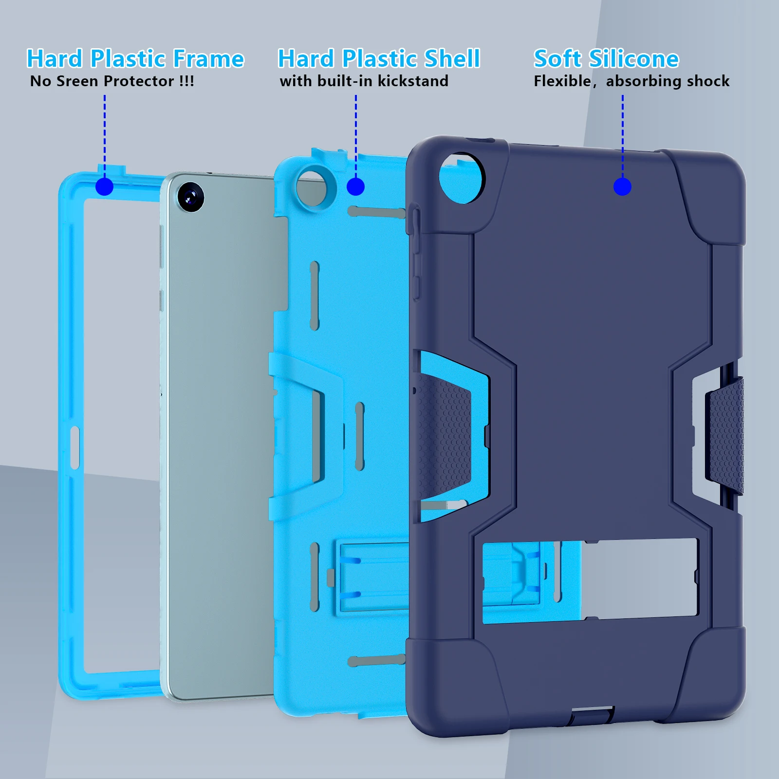 Capa híbrida resistente para huawei matepad se 10.4 2023 10.4 polegadas com suporte embutido capa armadura proteção de 3 camadas funda