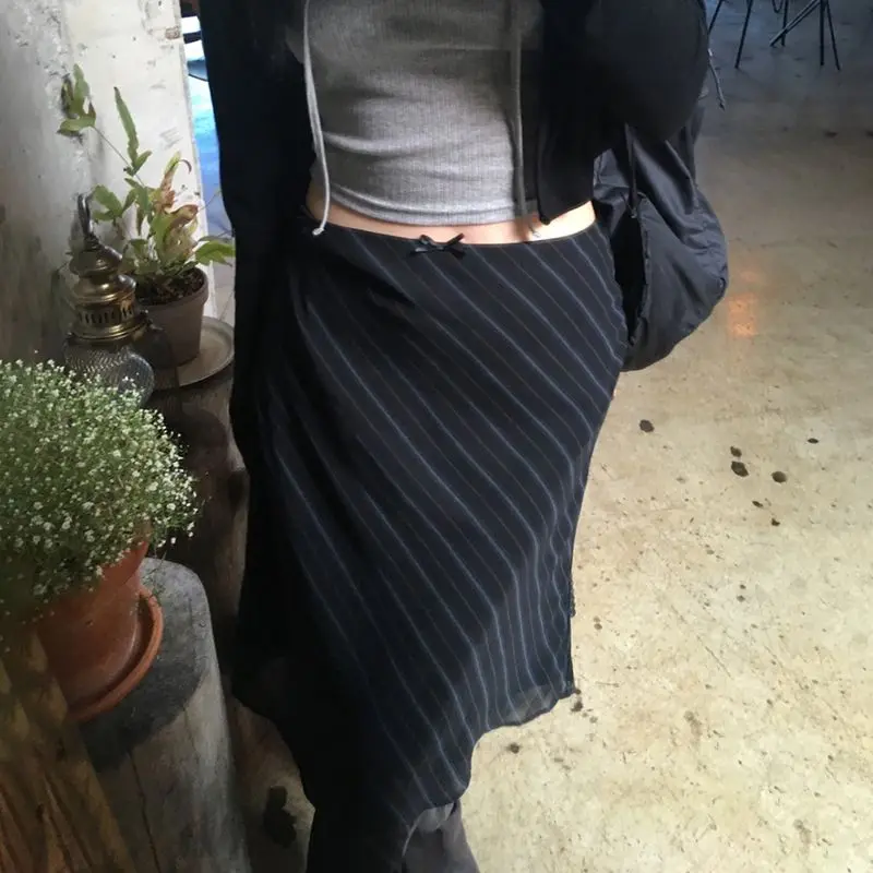 

Fairycore Прямые длинные юбки с высокой талией и бантом Повседневные юбки трапециевидной формы для женщин из регенерированного целлюлозного волокна