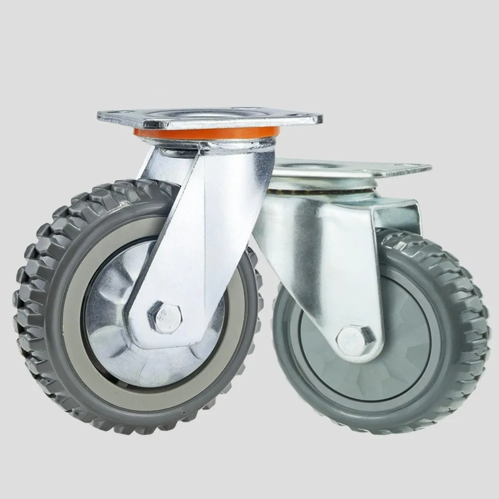 Casters Heavy Loads Rubber Swivel For Furniture Wheels Mover Noiseless Shelf Wheelbarrow Cart Hardwares Transporter Tire Trolley