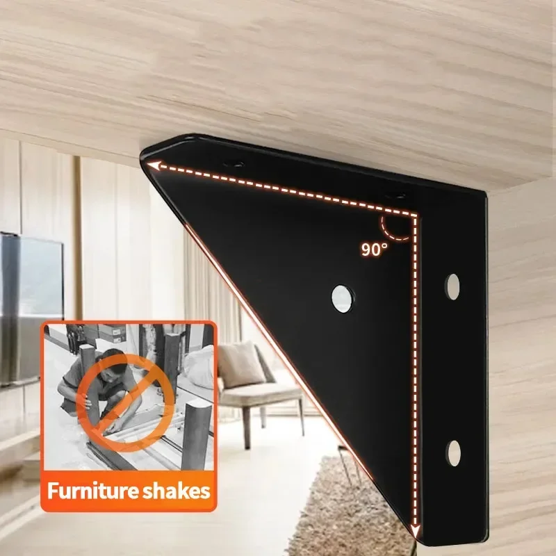 ซ่อมแซมขายึดโค้ดมุมสามเหลี่ยมฉากขวา 12 ชิ้น ใช้สำหรับรองรับและเสริมมุมตู้และเตียง