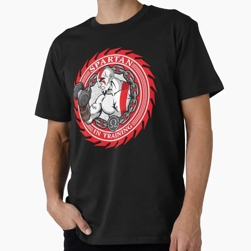 God of War Kratos T Shirt Spartan in Training Graphic Tee Warrior Ragnarok Streetwear Short Sleeve Unisex Gamer Gift Tops