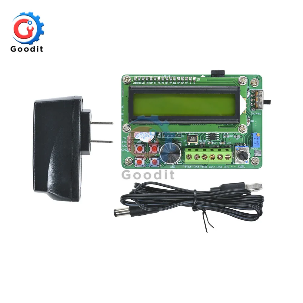 0.01Hz - 5MHz DDS Function Signal Generator Module 1602 LCD Display Sine Triangle Square Wave TTL Output Storage Recall Counter