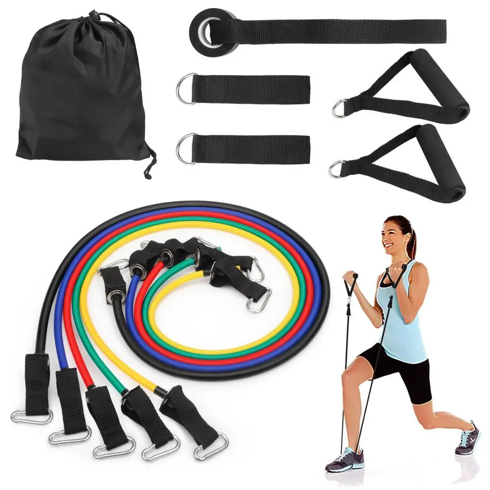 

Latex 11pcs Resistance Bands Exercise Bands Resistance Tube Set for Fitness Sports in Homepromote sales