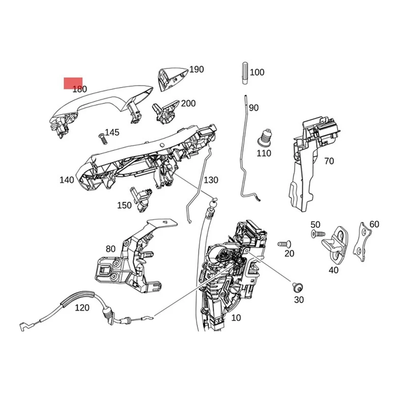 Left Front Outside Door Handle Inductive Smart Parts A0997604701 For Mercedes-Benz W205 W222 W217 C190 Car Side Door Puller