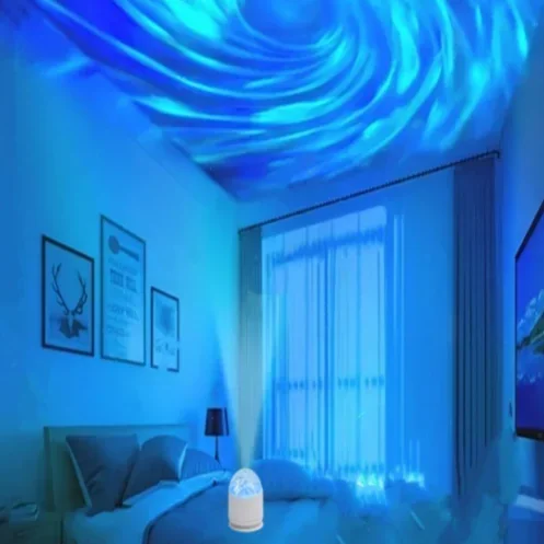 Rotating Aurora Water Ripple Atmosphere Light USB Water Ripple Light Bedroom Bedhead Remote Control Romantic Light