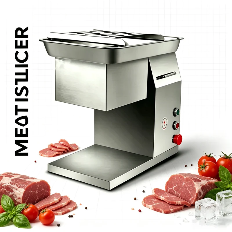 Electric Commercial Meat Slicer  Stainless Steel Electric Meat Cutting Machine For Restaurant Canteen
