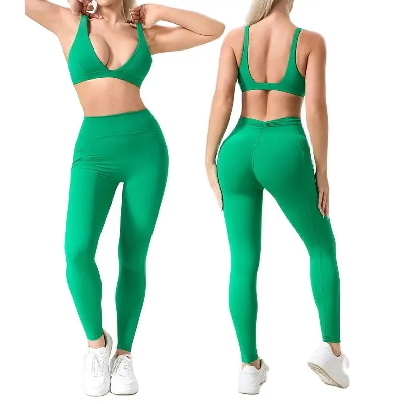 Women's 2024 New INS Network Red Same Sexy Running Sports Bodysuit Hip Lift Fitness Yoga Two Pieces Set