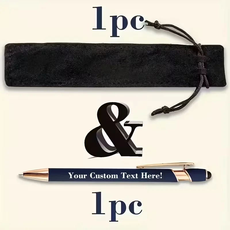 Customized Engraved Ballpoint Pen Set - 1 Retractable Touch Screen Stylus Ballpoint Pen with Pen Case, Press-Type Metal Pen, Business Spray-Coated Pen, Customizable Logo, Retractable Aluminum Touch Screen Pen, Available in Multiple Colors - Ideal Party Favors for Graduation Ceremonies and Teacher/Nurse Appreciation Gifts, Premium Writing Stationery