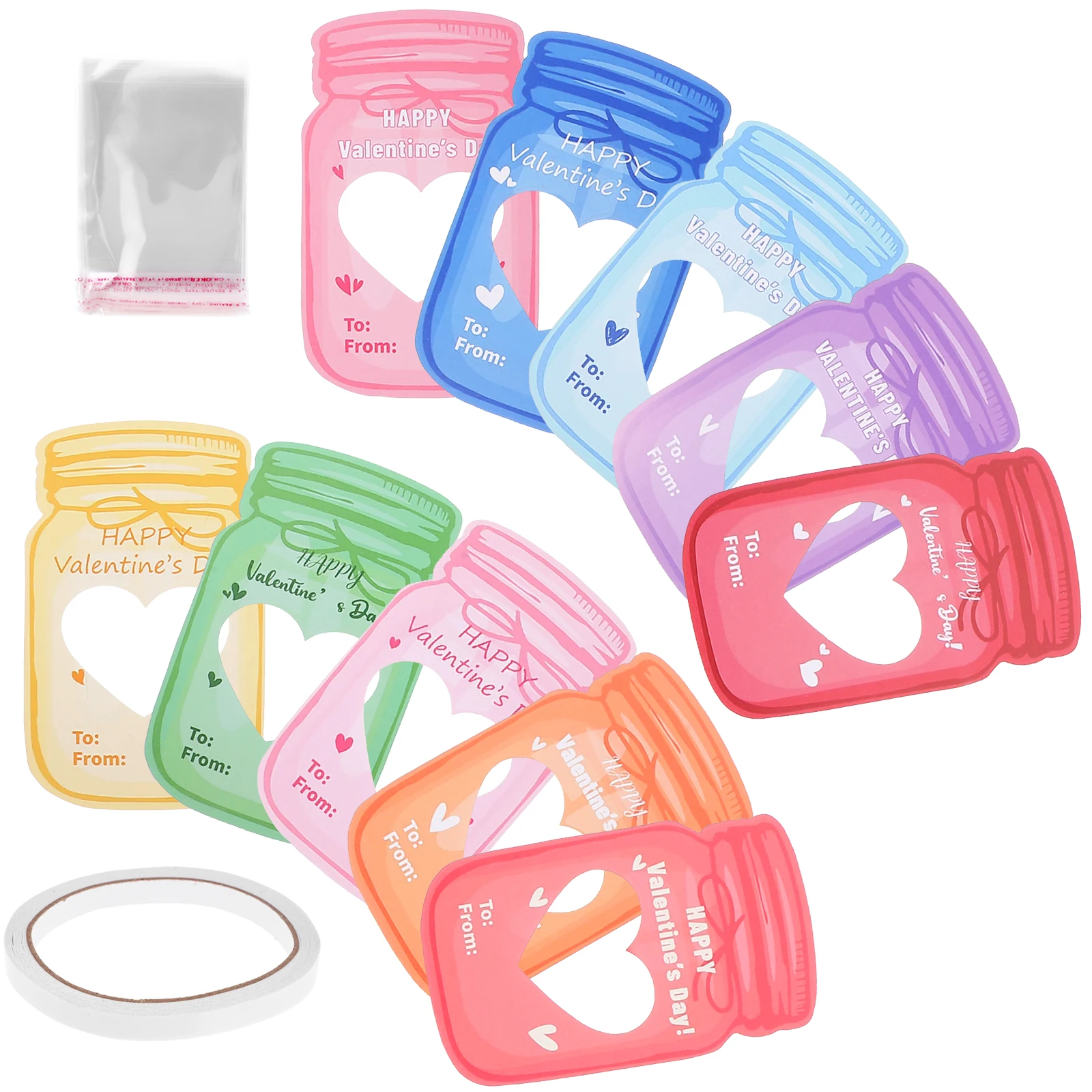 

Valentine's Day Drifting Bottle Writable Blank Greeting Cards Retro Style Gift Blessing Cards Valentine Card Pack Student
