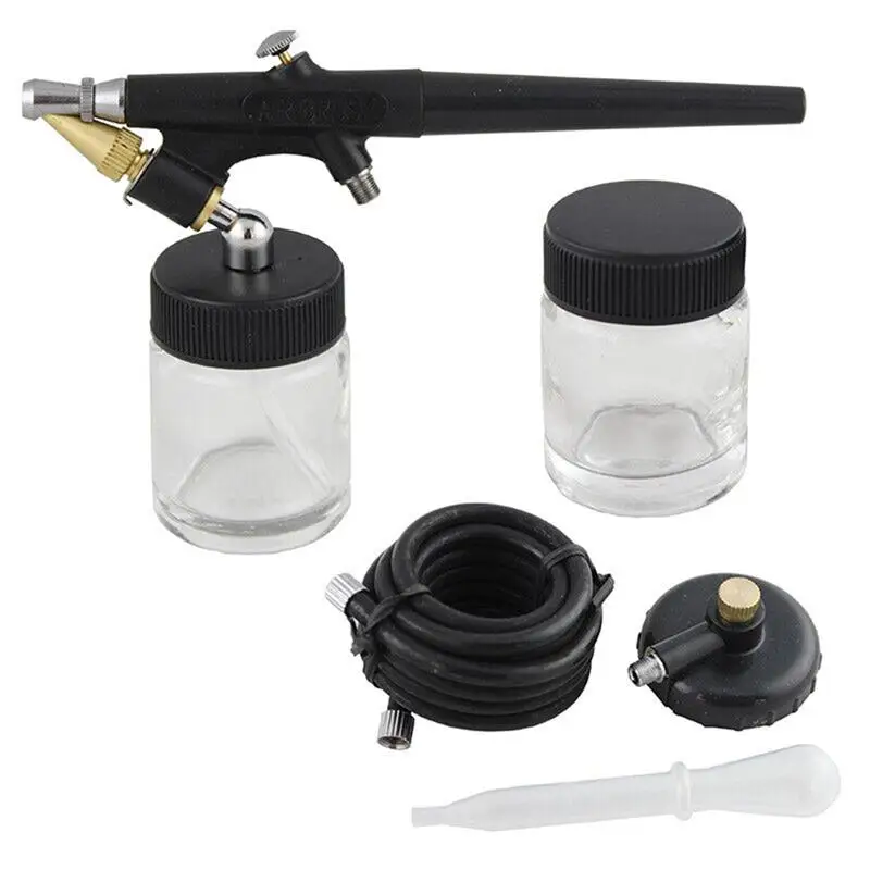 Portable Single-Action Air Brush Set 0.8mm Stainless Steels Airbrush Kit Spray Gun Artist Crafts Siphon Feed Airbrush