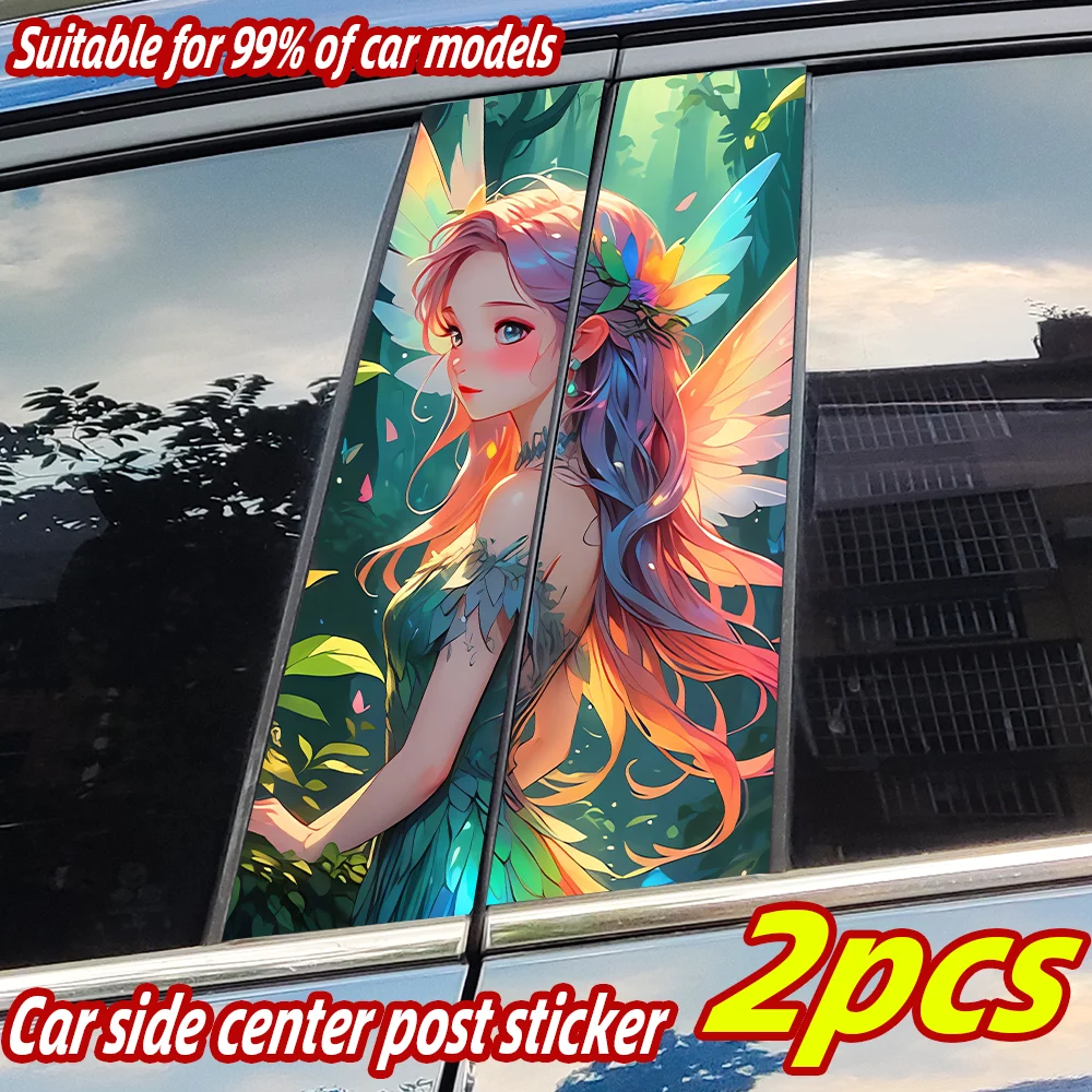 

Wing Girl Anime Car Stickers Car B-pillar Vinyl Decals Waterproof Auto Center Pillar Sticker Cover Scratches Decor Accessories